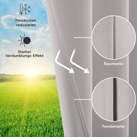 Blumtal Sötétítő Függöny Szett - 2 db Hőszigetelő Fényblokkoló Függöny Fémkarikákkal, 215x132 cm, Szürke, Nappali és Hálószoba Dekoráció 2