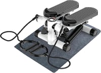Aolawco Mini Stepper 100 kg Teherbírással, LCD Kijelzővel és Edzőkötelekkel - Otthoni Fitness Lépcsőző Gép Láb/Kar/Fenék Edzéshez, Fekete 1