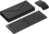 DeLUX PockCombo összecsukható bluetooth billentyűzet-egér szett, német QWERTZ, újratölthető, többeszközös, fekete 1