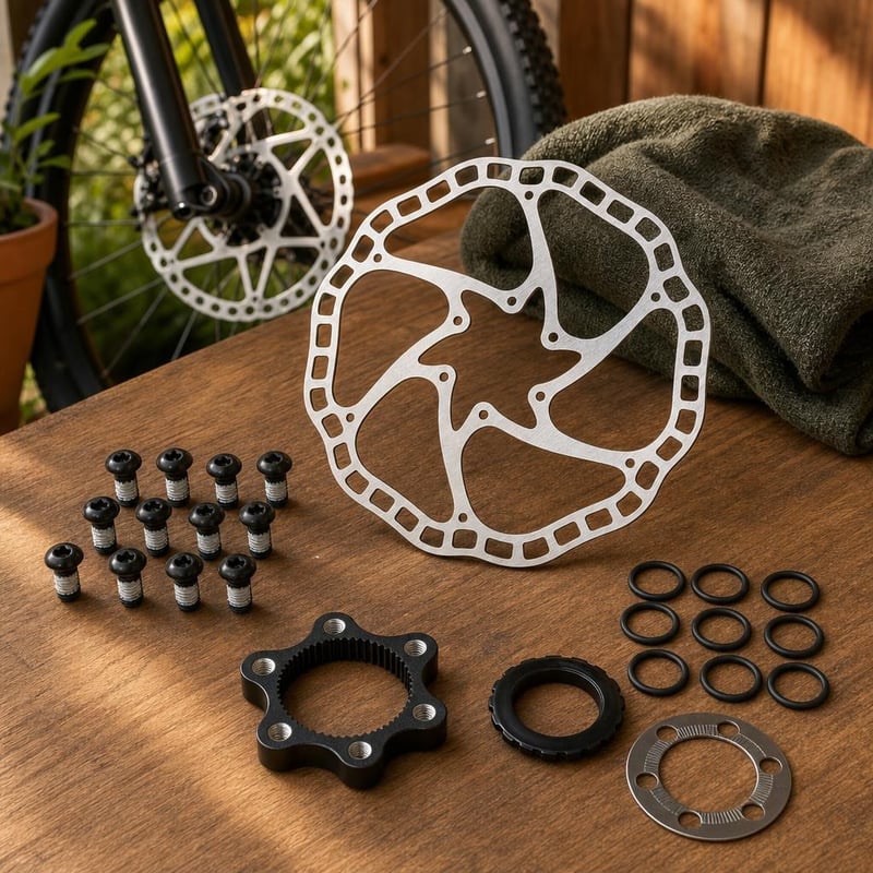 Bringatúra fékmentő: 180 mm féktárcsa + 12 db fékcsavar + Centerlock adapter + 10 db O-gyűrű