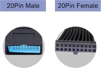 GINTOOYUN USB 3.0 Belső Hosszabbító Kábel 19/20 Pin Apa-Anya Csatlakozóval, 15cm, Fekete, Alaplapi USB Bővítéshez 2