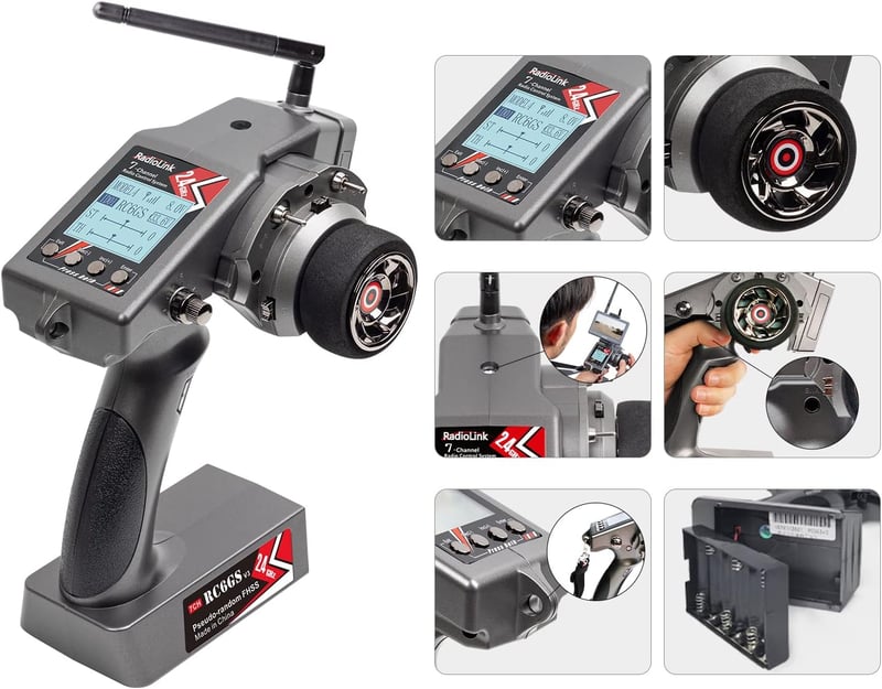 Radiolink RC6GS-V3 7 csatornás RC távirányító giroszkóppal 2.4GHz autóhoz drónhoz