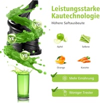 Aobosi 200W Gyümölcs és Zöldség Gyümölcsprés Visszaforgató Funkcióval, Két Szűrőmérettel, Intelligens Chippel, Citrusfacsaró, Sárga 2