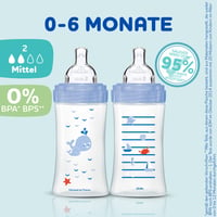 Dodie Újszülött Készlet - 6 Anticolic Cumisüveg (150-330 ml), Cumi, Üvegmosó Kefe, BPA-mentes, Kék Tengeri Dizájn 4