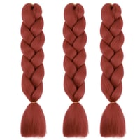 PORSMEER Jumbo Fonóhaj Szett - 3 db Szintetikus Kanekalon Hajhosszabbítás 60 cm/100g - Hőálló Ombre Hajfonáshoz, Afro Copfokhoz - Auburn 4