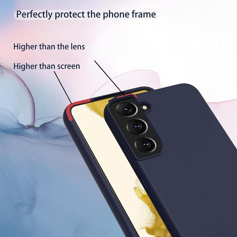Samsung Galaxy S22 szilikon védőtok mikroszálas béléssel, sötétkék