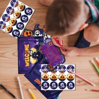Lila Halloween Meghívó Szett 12 db Borítékkal és Címkékkel 5
