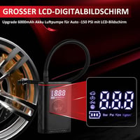 Hancaner 6000mAh-s Akkus Elektromos Pumpa 150PSI - Autó, Motor, Bicikli 2
