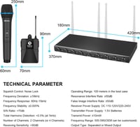 D Debra Audio AU800 Pro UHF 8 Csatornás Vezeték Nélküli Mikrofon Rendszer, 8 Testmikrofonnal, Fém Vevőegységgel - Karaoke, Rendezvény, Egyhá 11