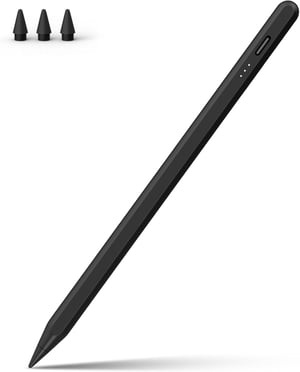 MEKO Stylus Digital pentru iPad 2018-2024, Încărcare Rapidă, Respingere Palmă și Sensibilitate la Înclinare, Compatibil iPad Pro/Air/Mini, Negru