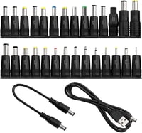 KUOQIY Univerzális DC Tápegység Adapter 5,5 x 2,1 mm Csatlakozóval, 2 Kábellel - HP Dell ASUS Lenovo Acer Laptopokhoz Kompatibilis 1