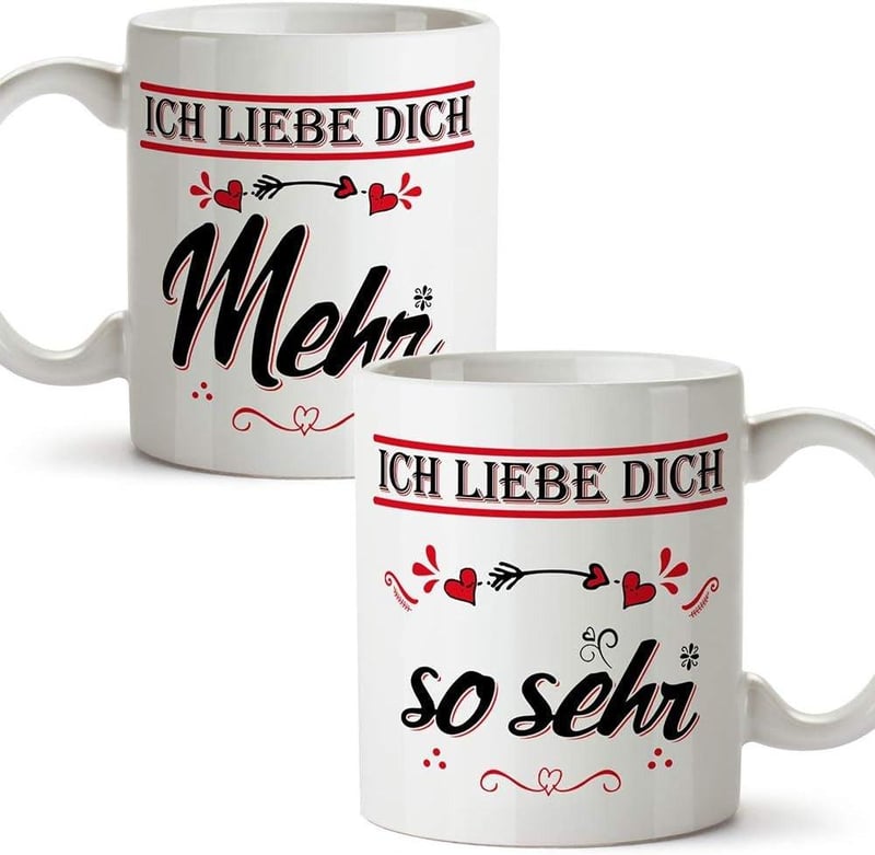 Romantikus német feliratos páros bögre szett - MUGFFINS 350 ml