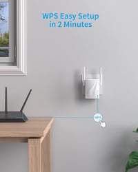 BrosTrend AC1200 Dual WiFi jelismétlő, 1200 Mbit/s, LAN porttal, WPS-sel 5
