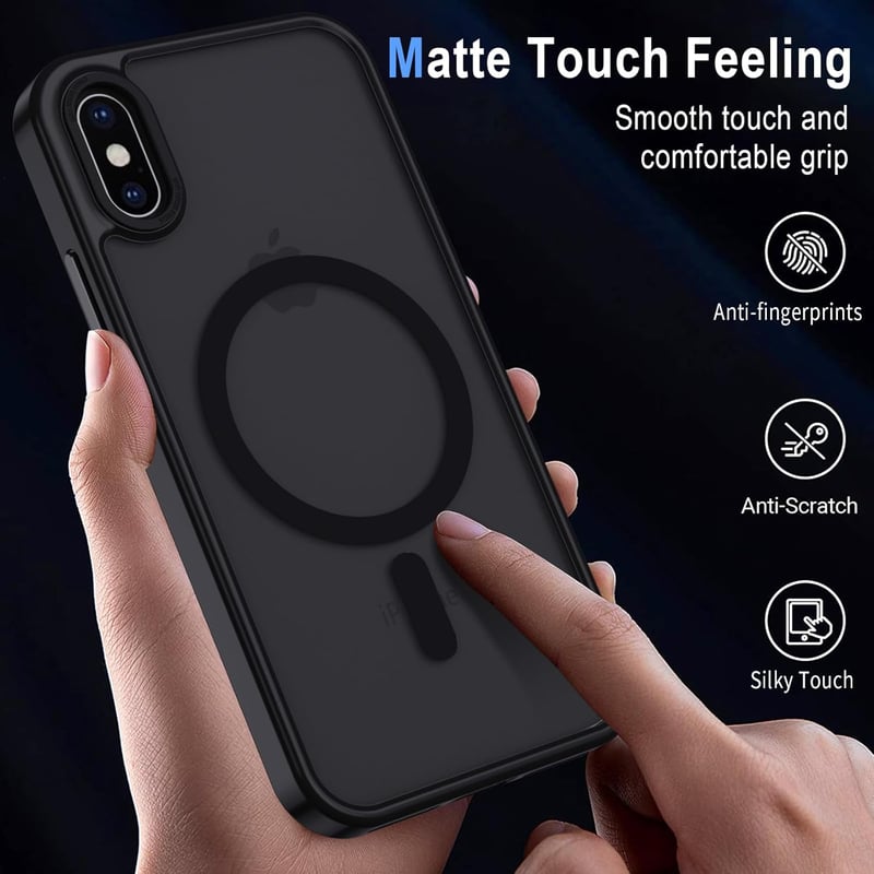 iPhone X/XS MagSafe-kompatibilis matt fekete védőtok - XTCASE