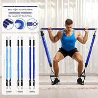Hommie Pilates rúd szett ellenálló gumikkal, 3 erősségű (20-30-40 LB), unisex 5