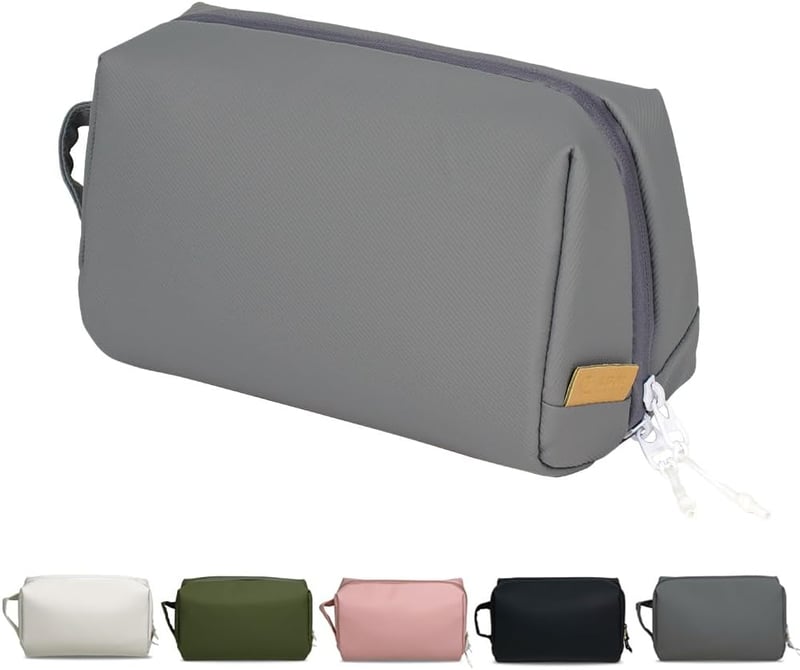 LBJR Szürke Kozmetikai Táska - Utazási Sminkesdoboz Nőknek és Férfiaknak - Hordozható Piperetáska Szervező 24x12x15 cm