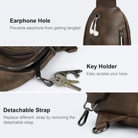 VONAL Női Mellkas Táska - Sötétbarna Stílusos Crossbody Válltáska Széles Pánttal 5
