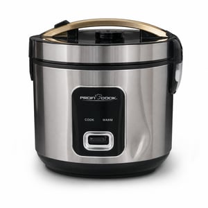 Aparat de gătit orez ProfiCook PC RK 1285 pentru 3 kg de orez, cu strat antiaderent — prezintă o ușoară lovitură în partea din față (produs resigilat/outlet)