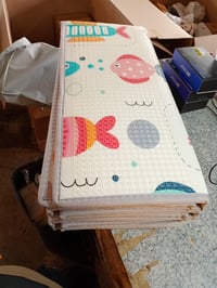 Covoraș de joacă pentru bebeluși SUPERBE BEBE, 180x200x1,5 cm, XXL, pliabil, față-verso, impermeabil, din spumă, pentru târâre și joacă 2