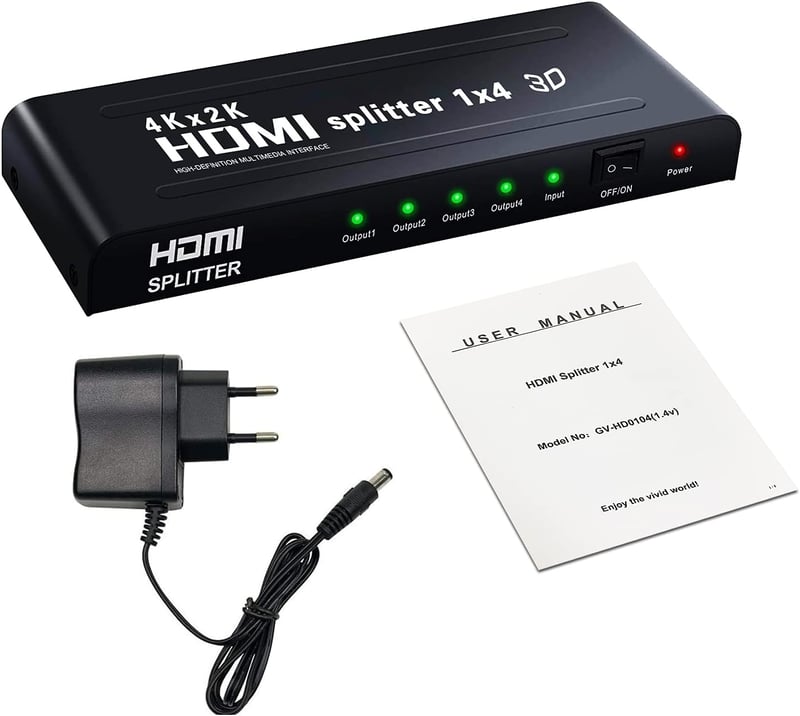 4K HDMI Elosztó 1 be 4 ki - Xbox, HDTV, Projektor kompatibilis