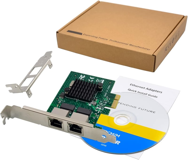 Dual-Port Gigabit Ethernet PCIe hálózati kártya BCM5720 chippel, Windows és Linux szerverekhez