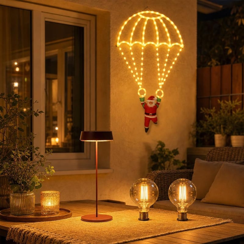 Terasa set: 85cm LED reťaz, 8 režimov + stmievateľná lampa IP54 + 2x Edison LED žiarovka 2200K