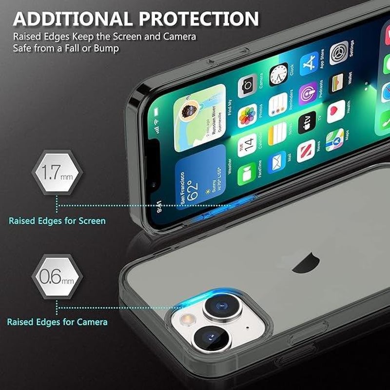 Apple iPhone 13 Mini Védőtok - Szürke Áttetsző Szilikon, Beépített Képernyővédővel