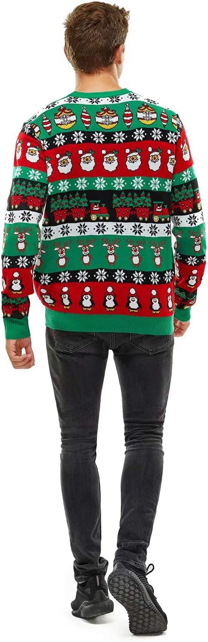 U LOOK UGLY TODAY Vicces Karácsonyi Pulóver Unisex, Vastag Kötésű Fair Isle Mintás, XL