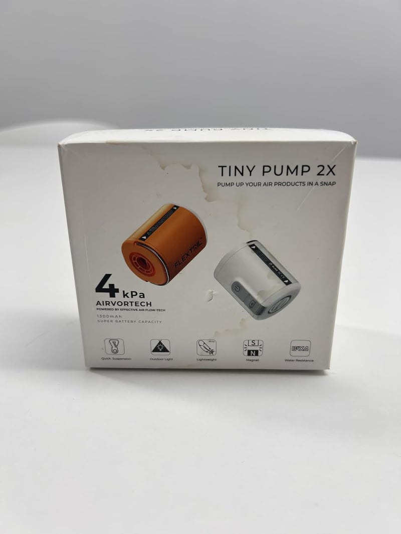FlexTailGear Tiny Pump2 X - Kompakt elektromos pumpa 1300mAh akkuval, USB-s, matracokhoz