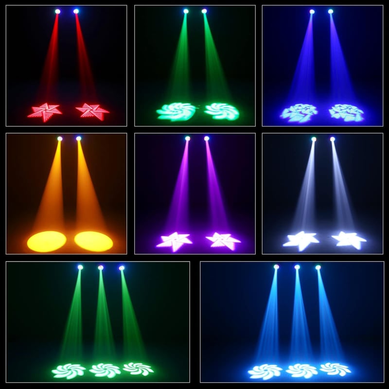 LED Moving Head Fényvető 90W RGBW Távirányítós Diszkófény 8 Mintával