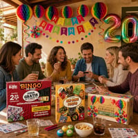 Párty balík Bingo: 1x bingo + 1x kartová hra + 1x dekorácia + 10x fóliový balón + stuha 1