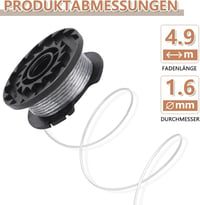 Yweller 8 db F016800569/F016800385 pótdob szett Bosch fűszegélynyírókhoz, 4,9m x 1,6mm damil, EasyGrassCut és ART sorozathoz 2