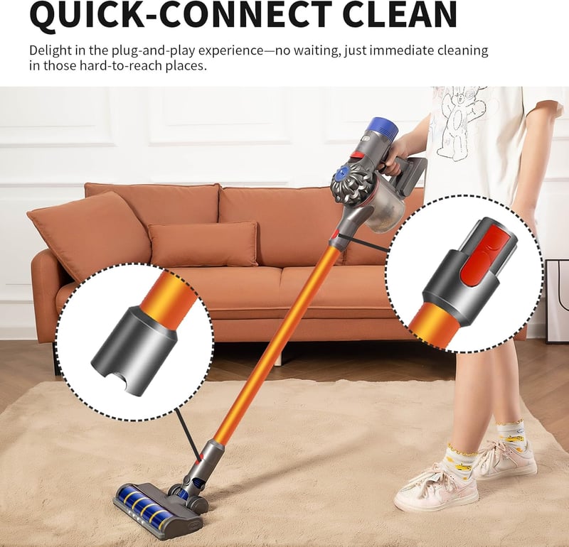 Dyson V7-V15 porszívókhoz arany teleszkópos hosszabbító cső, 72 cm, gyorszáras