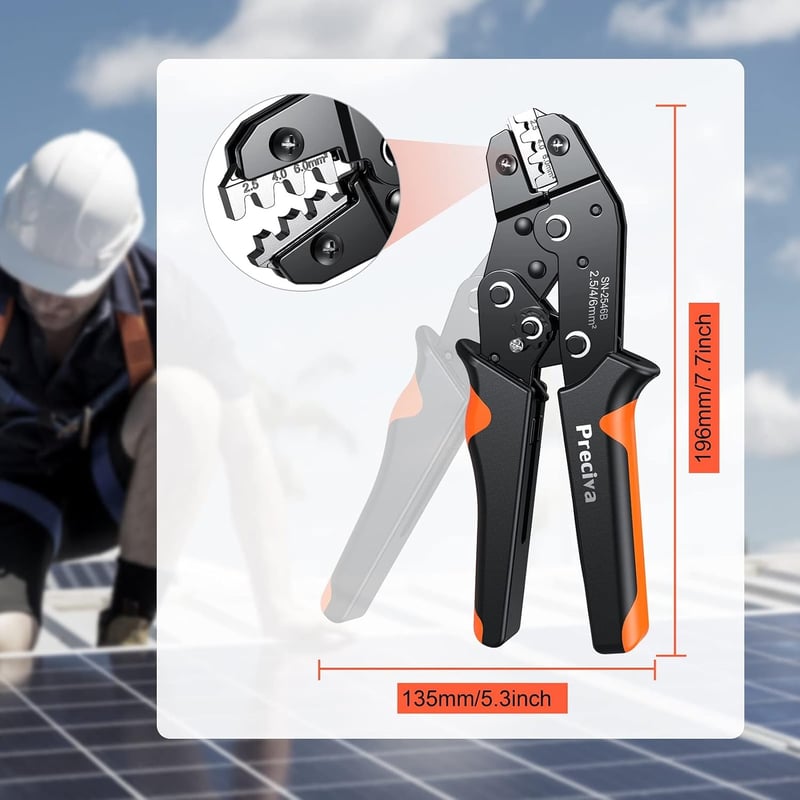 Preciva Napelem Krimpelő Fogó 2.5/4.0/6.0mm² PV Kábelekhez