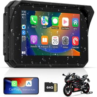 ITEFDTUTNE 5 Colos Vezeték Nélküli Carplay Kijelző Motorkerékpárhoz - IP67 Vízálló Érintőképernyő, Dupla Bluetooth, Hangvezérlés, Navigáció 7