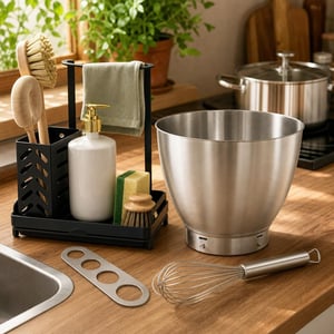 Set Bucătărie Magică: dozator spaghete + bol 7L + tel + organizator chiuvetă