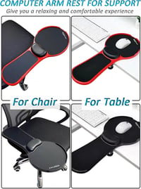 LL-COEUR Állítható Ergonomikus Egérpad Kartámasszal - Memóriahabos Csuklótámasz Asztalhoz (Fekete) 2