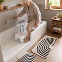 Balík Bezpečná kúpeľňa: protišmyková podložka + madlo 40 cm + stolička + 2x kúpeľňová predložka 1