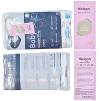 Vicloon 3 db-os sötétkék bio pamut pólya újszülötteknek, 3-6 hónapos korig 8