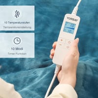 Yorbay XXL Elektromos Takaró - 10 Hőfokozat, Időzítő, Túlmelegedés Elleni Védelem, Szürke-Kék 2