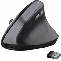 Mouse ergonomic vertical fără fir reîncărcabil Trust Yuno, 2.4GHz, negru, 70 la sută — fără încărcător (stare: vezi a doua imagine) 1