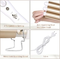 Flintronic 3 csöves hajgöndörítő, 22mm, állítható hőmérséklet, arany 4