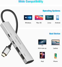 RSHTECH 10Gbps USB-C Hub: 4 portos, MacBook M2/M1 kompatibilis, ultravékony alumínium elosztó 6