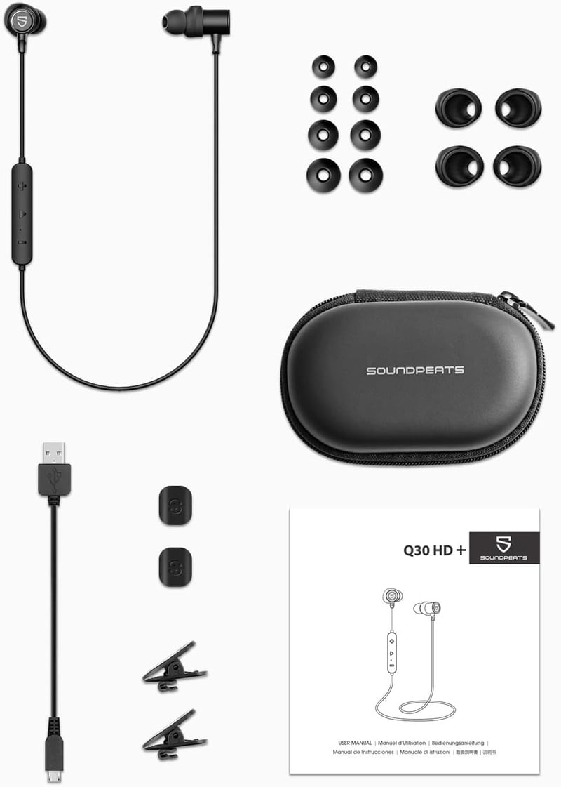SoundPEATS Q30 HD+ Bluetooth Fülhallgató - Vízálló, Sportos, 12 Órás Üzemidő