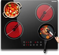 Karinear 60 cm-es üvegkerámia főzőlap 4 égővel, 6000 W, gyermekzár és időzítő 1
