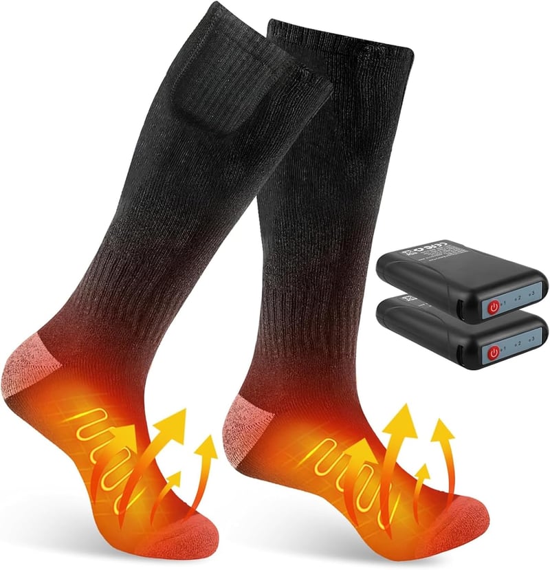 Elektromos fűthető zokni 4000mAh akkuval - Unisex, fekete
