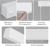 Klighten LED Függőlámpa 3000K-6000K, 80cm/24W Távirányítós Étkezőasztal Lámpa, Lineáris Dizájn, 150cm Állítható Magasságú Csillár Nappaliba, 6