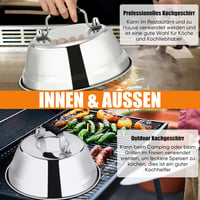 Homikit Rozsdamentes Acél Burger Harang Szett (2db) - Hőálló Szilikon Fogantyúval, 22,8 cm - Teppanyaki, Grill és Konyhai Használatra, Mosog 5