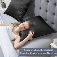 Vielit 2 db Fekete Szatén Párnahuzat 80x80 - Selymes Puhaság, Hajápolás 2
