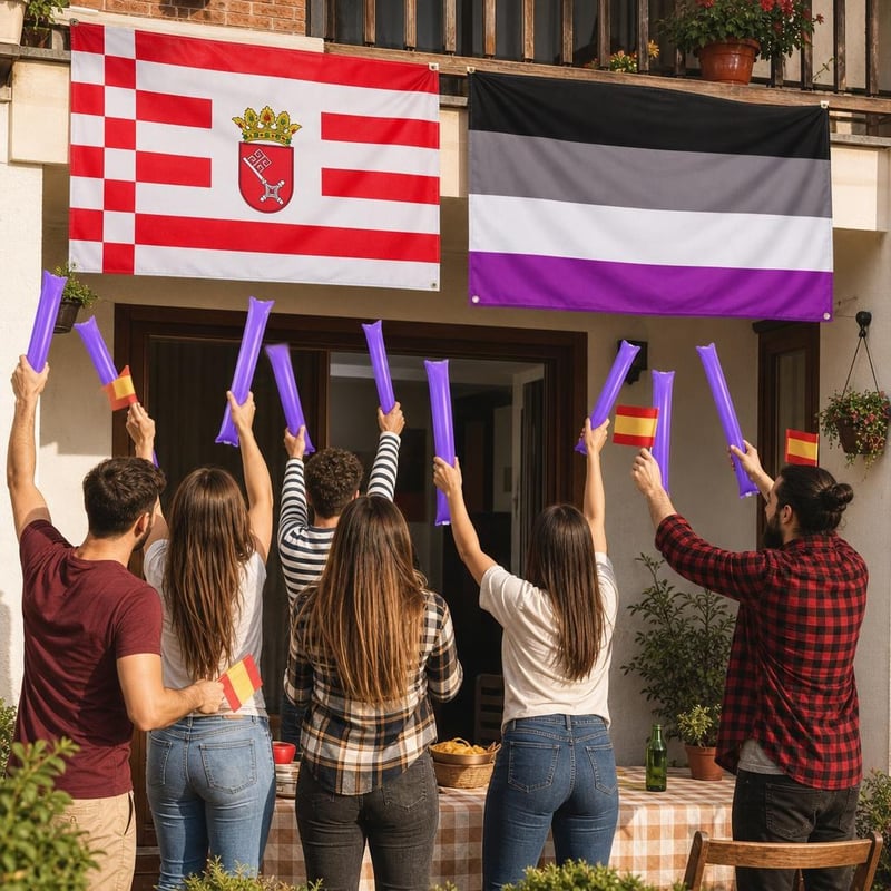 Navijački paket za balkon: gradska zastava + aseksualna zastava + 20x navijački štapovi + 50x ručne zastavice